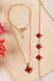 Heliophilia Silver Conjunto de collar y pulsera de metal dorado CSET9832